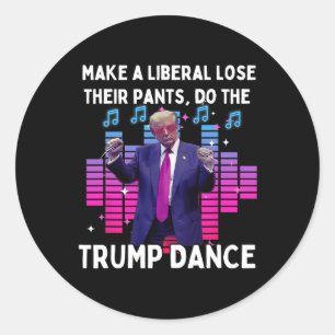 Lasse Trump tanzen - Pro Trump-Familie präsent Runder Aufkleber