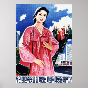 Lasse unser Nationalkleid Koreanisch Hanbok tragen Poster
