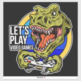 Lasse Videospiele spielen Dinosaurier Sticker