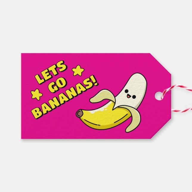 Lasse zu Bananen! Geschenkanhänger (Vorderseite (Horizontal))