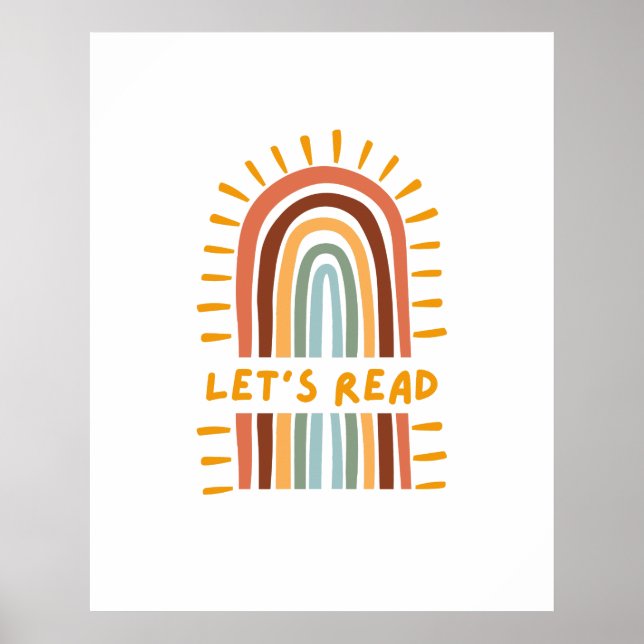 Lassen Lesen Boho Rainbow Klassenzimmer Homeschool Poster (Vorne)