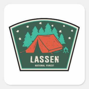 Lassen National Forest Camping Quadratischer Aufkleber