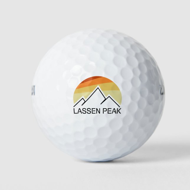 Lassen Peak California Retro Golfball (Vorderseite)