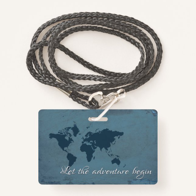 Lassen Sie das Abenteuer anfangen Ausweis (Vorderseite mit Schlüsselband)