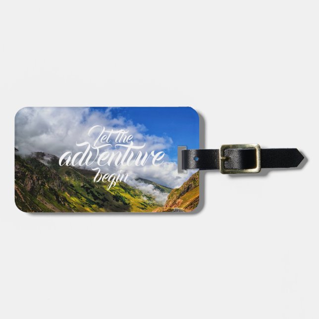 Lassen Sie das Abenteuer //-Gebirgsstraßen-Ansicht Gepäckanhänger (Vorderseite horizontal)