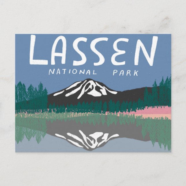 Lassen Sie den Nationalpark Berg Vulkan California Postkarte (Vorderseite)