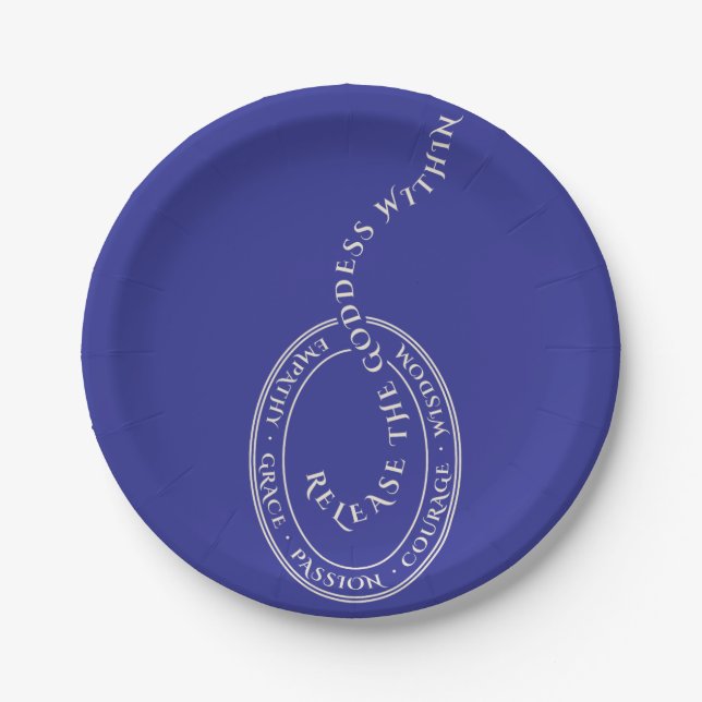 Lassen Sie die Göttin auf der Papiertüte los Pappteller