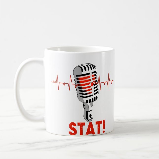 Lassen Sie die mic-Logo-Tasse fallen Kaffeetasse (Links)