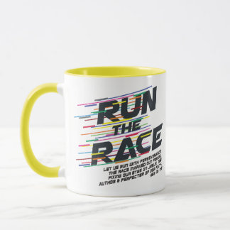Lassen Sie die Rennen-christliche Tasse laufen