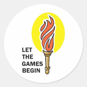 LASSEN SIE DIE SPIELE ANFANGEN RUNDER AUFKLEBER