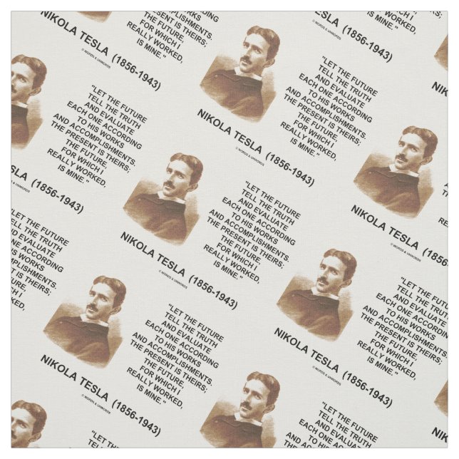 Lassen Sie die Zukunft dem Wahrheit Nikola Tesla Stoff (Muster)