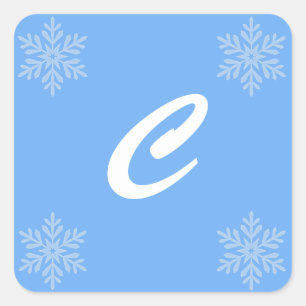 Lassen Sie es die Blue Monogram Aufkleber Siegel