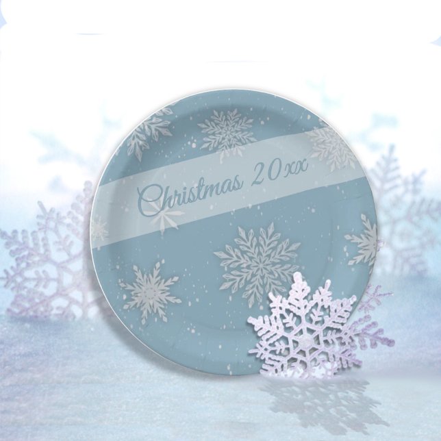 Lassen Sie es die Blue Paper-Teller schneien Pappteller (Von Creator hochgeladen)