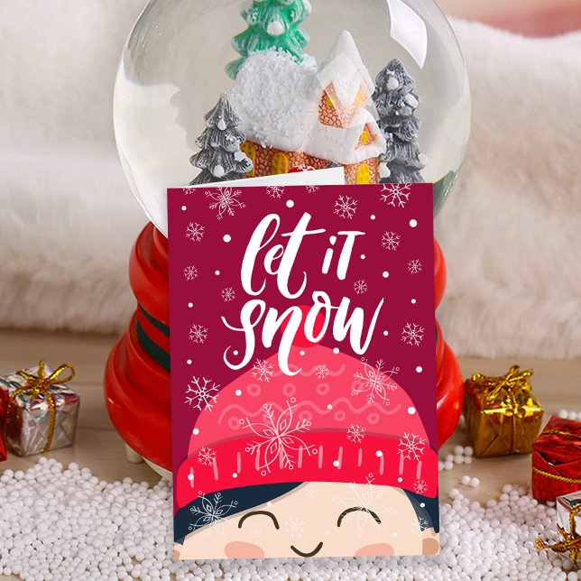 Lassen Sie es glücklich sein Kind Winter Beanie Ur Karte (Von Creator hochgeladen)