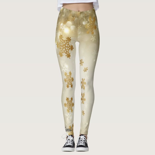 Lassen Sie es Leggings Schneeflocken angepasste Ni (Vorderseite)