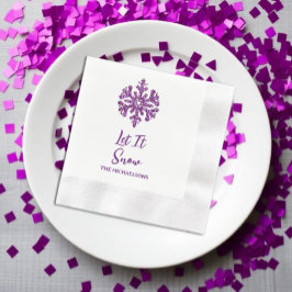 Lassen Sie es Lila schneeflattern Serviette