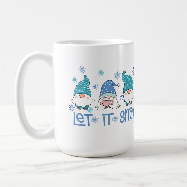 Lassen Sie es Niedlichen Gnome schneien Kaffeetasse (Links)