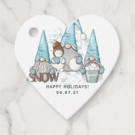 Lassen Sie es nordische Gnomes schneien Geschenkanhänger