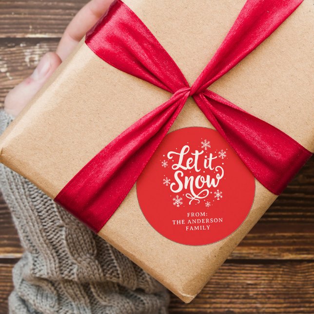 Lassen Sie es Personalisiert schneien Runder Aufkleber (Von Creator hochgeladen)