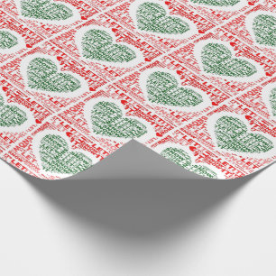 Lassen Sie es rot grünes Weihnachtswrackpapier sch Geschenkpapier