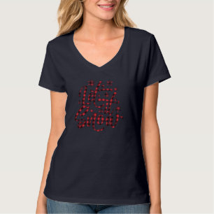 Lassen Sie es Schnee Buffalo Karierte rote Schwarz T-Shirt