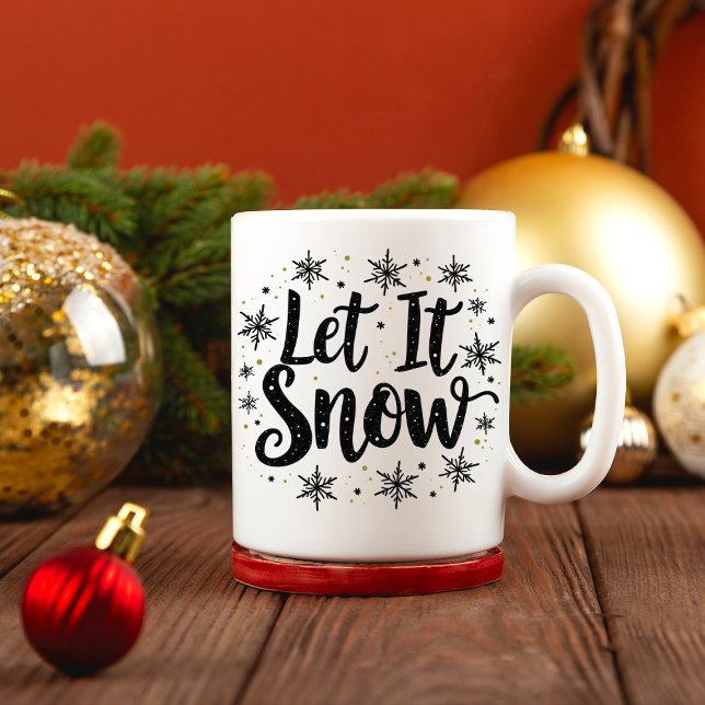 Lassen Sie es schnee Elegante Script Weihnachts-Ka Kaffeetasse (Von Creator hochgeladen)