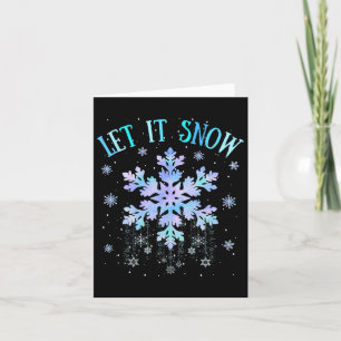 Lassen Sie es Schnee Gefärbte Krawatte Schneeflock Karte