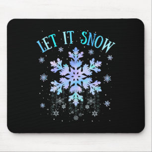 Lassen Sie es Schnee Gefärbte Krawatte Schneeflock Mousepad