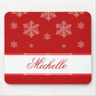 Lassen Sie es Schnee Holiday Mousepad, rot Mousepad