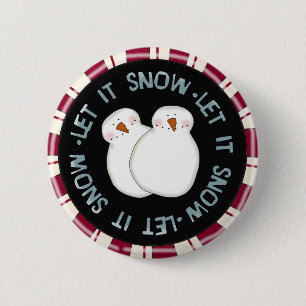 Lassen Sie es Schnee Holiday Tshirts und Geschenke Button