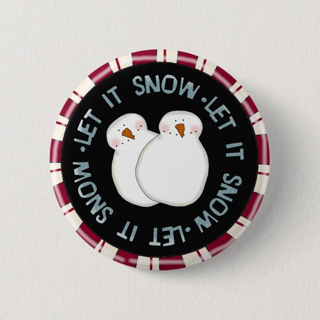 Lassen Sie es Schnee Holiday Tshirts und Geschenke Button (Vorderseite)