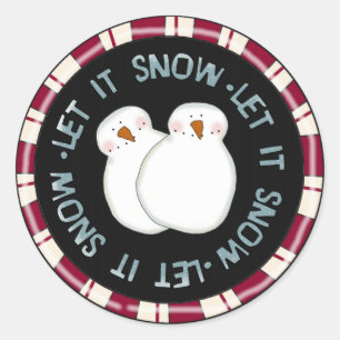 Lassen Sie es Schnee Holiday Tshirts und Geschenke Runder Aufkleber
