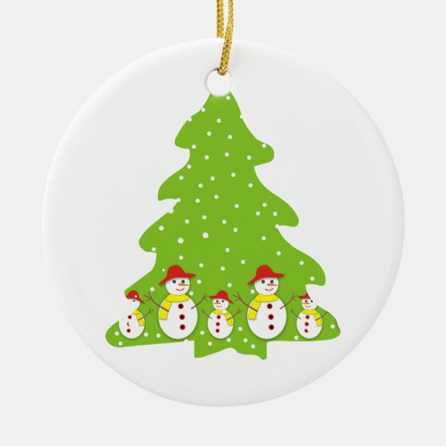 Lassen Sie es Schnee maßgeschneiderte Weihnachtssc Keramik Ornament (Vorne)