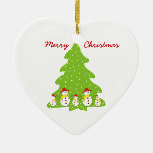 Lassen Sie es Schnee maßgeschneiderte Weihnachtssc Keramikornament