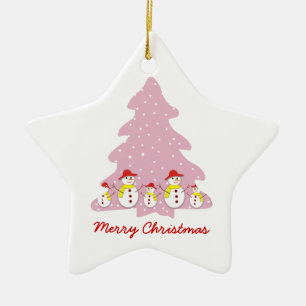 Lassen Sie es Schnee maßgeschneiderte Weihnachtssc Keramikornament