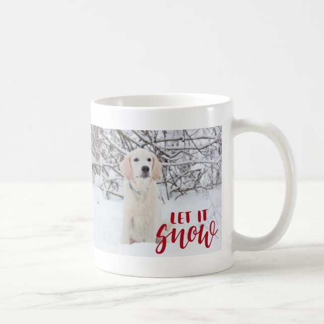 Lassen Sie es Schnee Red White Custom Foto Winter Kaffeetasse (Rechts)