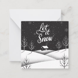 Lassen Sie es Schnee Schwarz-Weiß Mini Weihnachtsk Mitteilungskarte
