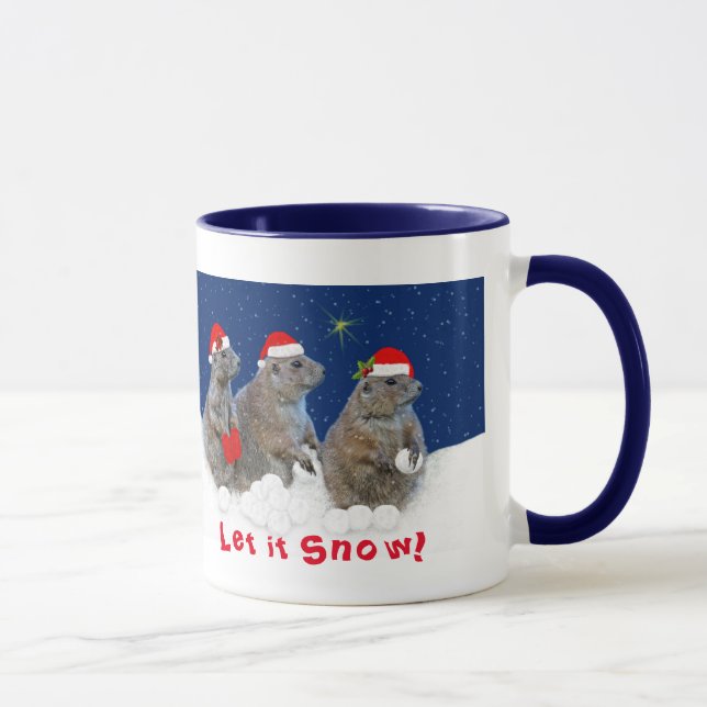 Lassen Sie es Schnee Weihnachten Tasse (Rechts)