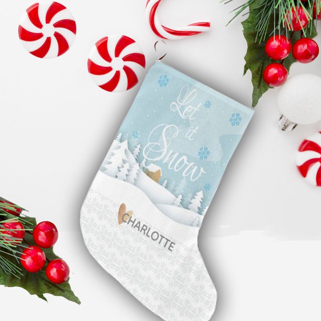 Lassen Sie es schneebedeckte Landschaft des Herzsc Großer Weihnachtsstrumpf (Von Creator hochgeladen)