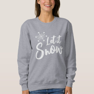 Lassen Sie es Schneeflocken Grauen Winter Sweatshirt