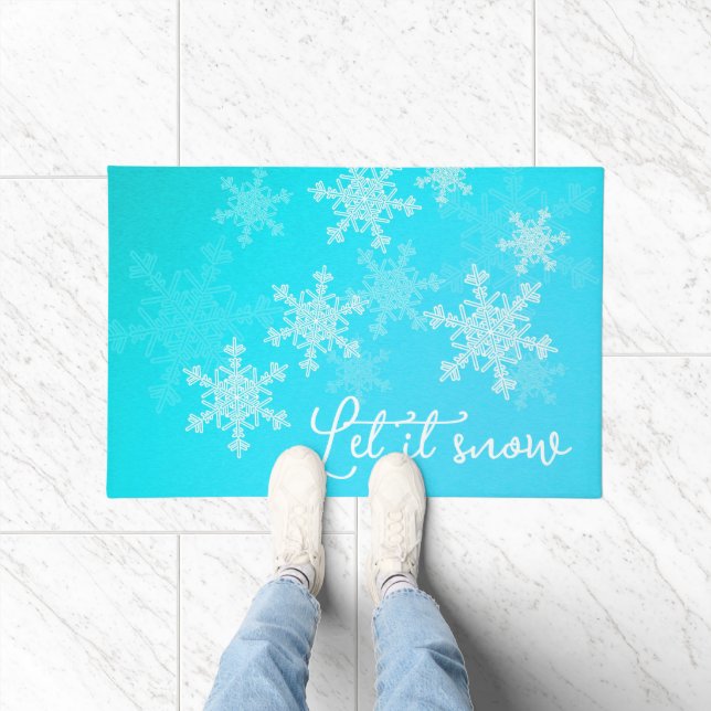 Lassen Sie es Schneeflocken Minimalistisch Fußmatte (Indoor)