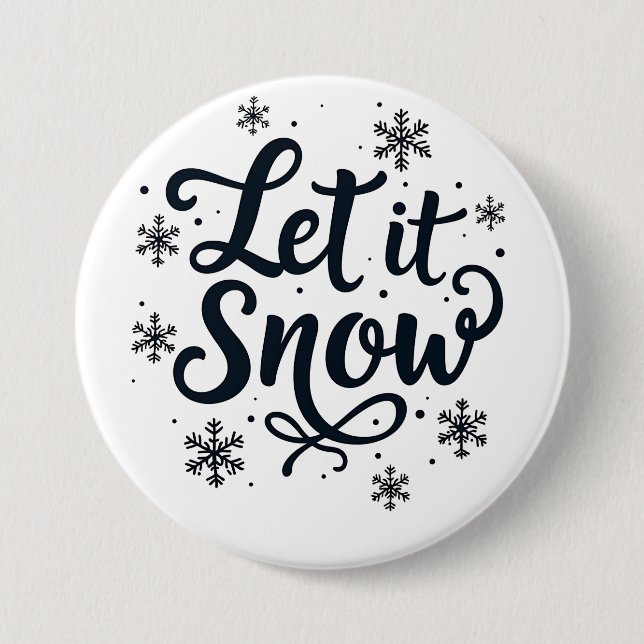 Lassen Sie es Schneeflocken Wintersaison Weihnacht Button (Vorderseite)