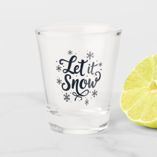 Lassen Sie es Schneeflocken Wintersaison Weihnacht Schnapsglas