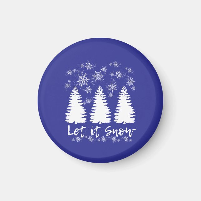 Lassen Sie es schneegearbeitete Canvas drucken Magnet (Vorne)