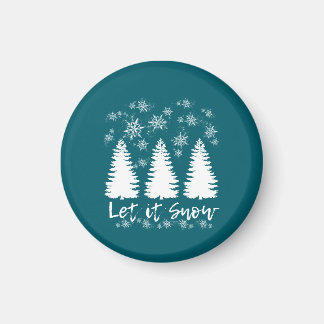 Lassen Sie es schneegearbeitete Canvas drucken Magnet