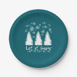 Lassen Sie es schneegearbeitete Canvas drucken Pappteller
