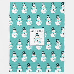 Lassen Sie es Schneemann Aquamarin Weihnachtscreme Fleecedecke