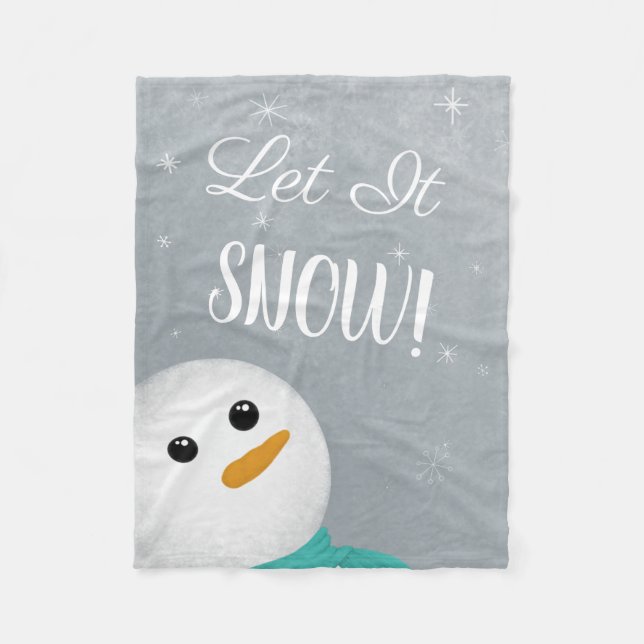 Lassen Sie es Schneemann Fleece Blanket (Vorderseite)