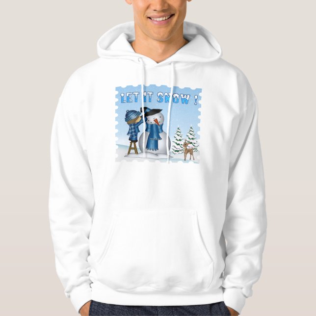 Lassen Sie es Schneemann-Männchen-Hoodie erahnen Hoodie (Vorderseite)
