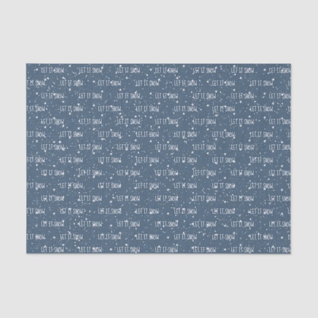 LASSEN SIE ES SCHNEEN Text auf Schnee und Sternen Seidenpapier (Vorderseite)